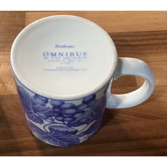 2 Vintage Omnibus By Fitz And Floyd Bordeaux Mug Coffee Cup 12 Oz Grapevine 1995 - Picture 10 of 10